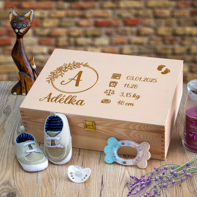 Dárek k narození dítěte Vzpomínková krabička pro miminko