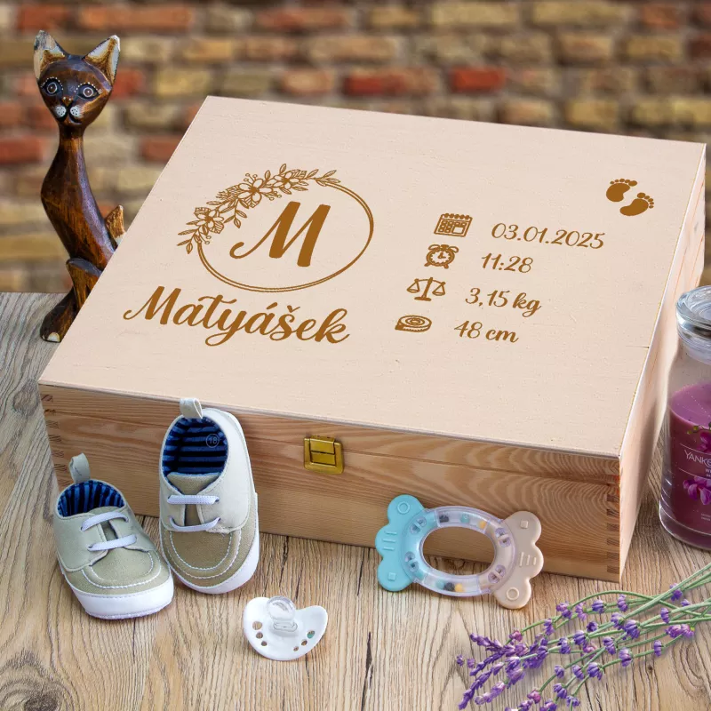 Dárek k narození dítěte Vzpomínková krabička pro miminko