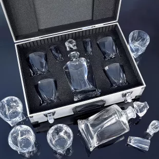 Dárkový kufr Karafa QUADRO Bohemia Crystal Contraband