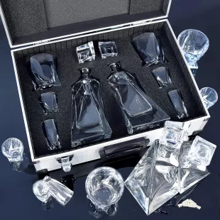 Dárkový kufr Karafy LOVERS Bohemia Crystal Contraband