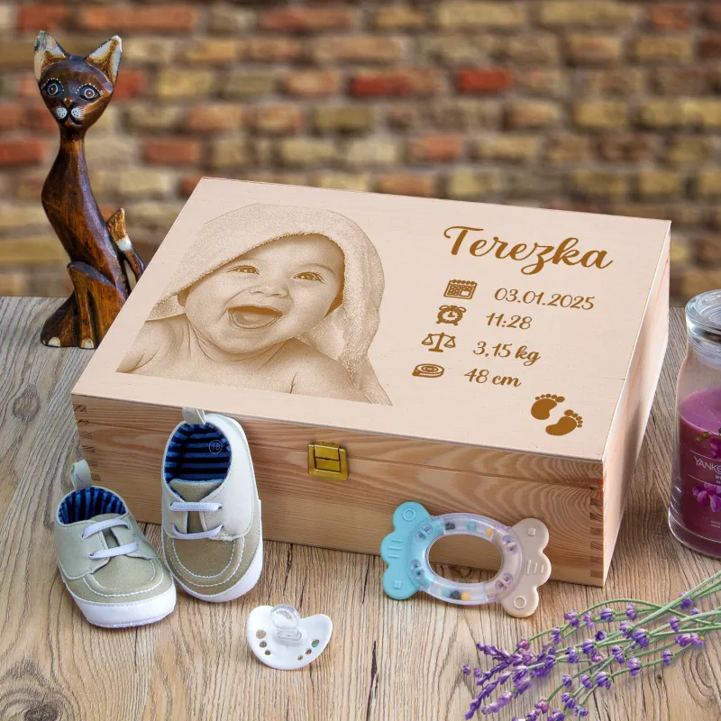 Dárek k narození dítěte Vzpomínková krabička pro miminko