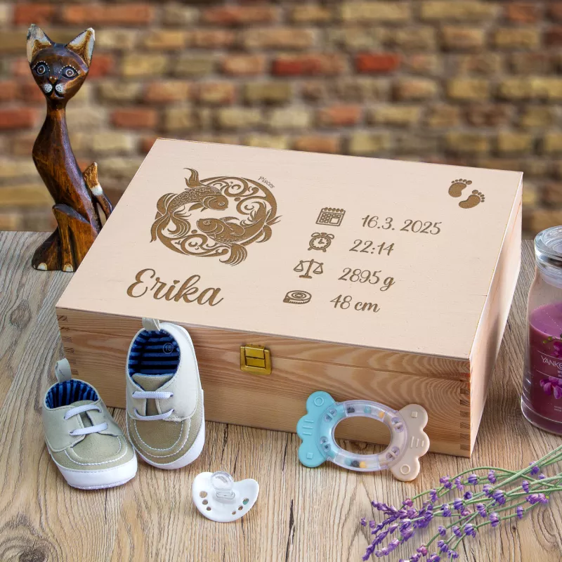 Dárek k narození dítěte Vzpomínková krabička pro miminko