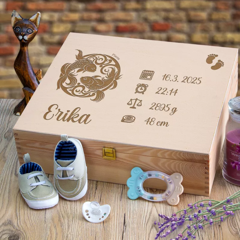 Dárek k narození dítěte Vzpomínková krabička pro miminko