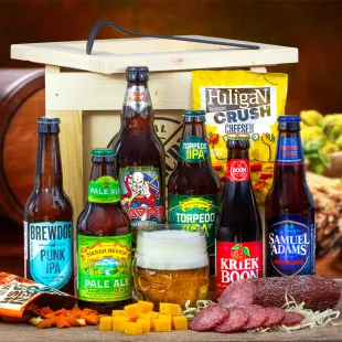 Dárková Bedna s páčidlem pro Pivaře | Standardní víko, Víko s gravírovaným textem, Víko s vánočním motivem