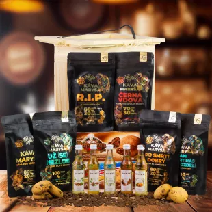 Dárková Bedna s páčidlem pro Kafaře | Standardní víko, Víko s gravírovaným textem, Víko s vánočním motivem