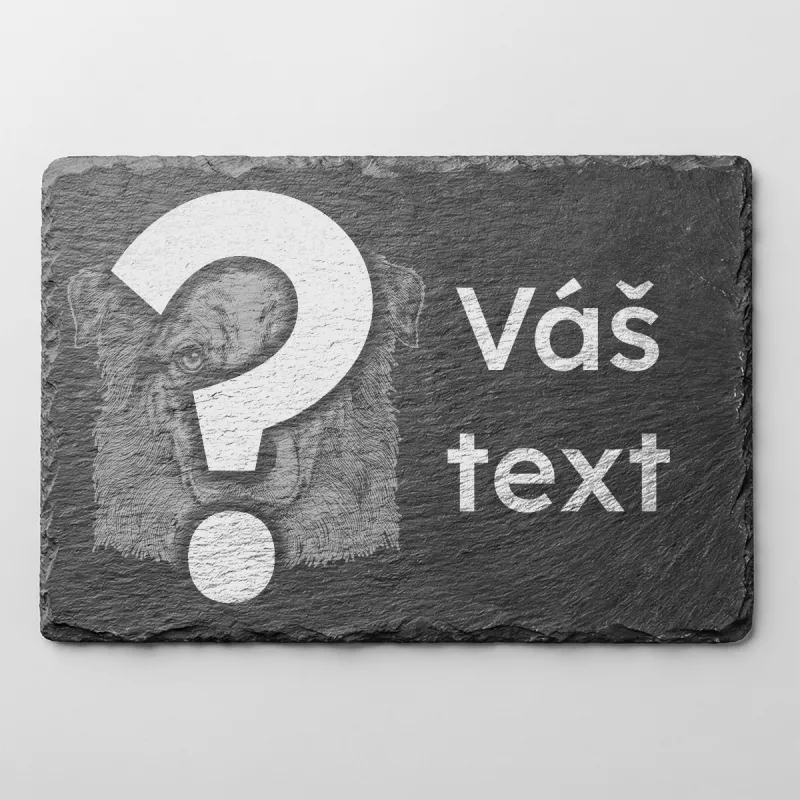 Cedule Pozor pes břidlice – vlastní foto psa na přání