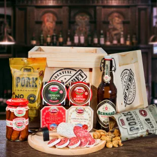 Dárková Bedna s páčidlem Labužník | Standardní víko, Víko s gravírovaným textem, Víko s vánočním motivem