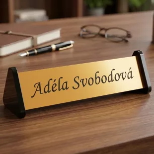 Jmenovka na stůl zlatá - akryl