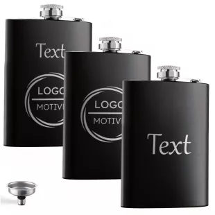 Černá placatka s gravírováním