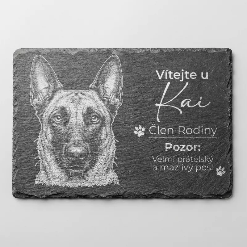 Tabulka Pozor Pes Břidlice Belgický Ovčák