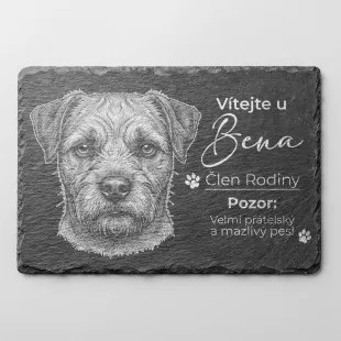 Tabulka Pozor Pes Břidlice Border Terier