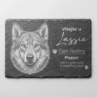 Tabulka Pozor Pes Břidlice Československý Vlčák