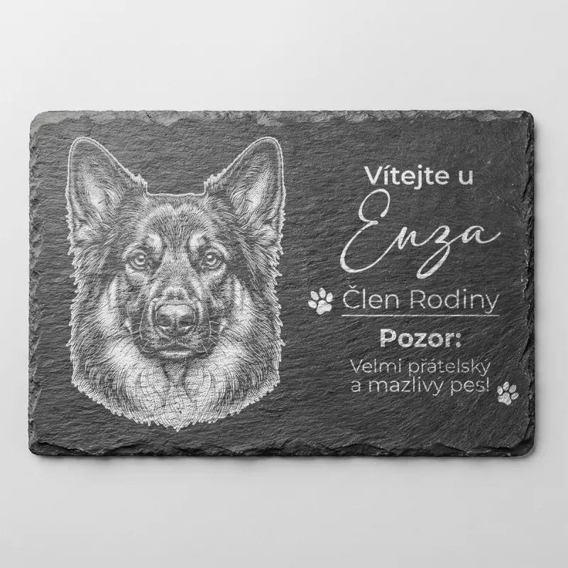 Tabulka Pozor Pes Břidlice Chodský Pes