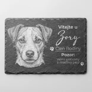 Tabulka Pozor Pes Břidlice Jack Russell Terier
