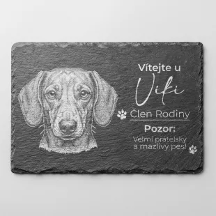 Tabulka Pozor Pes Břidlice Jezevčík