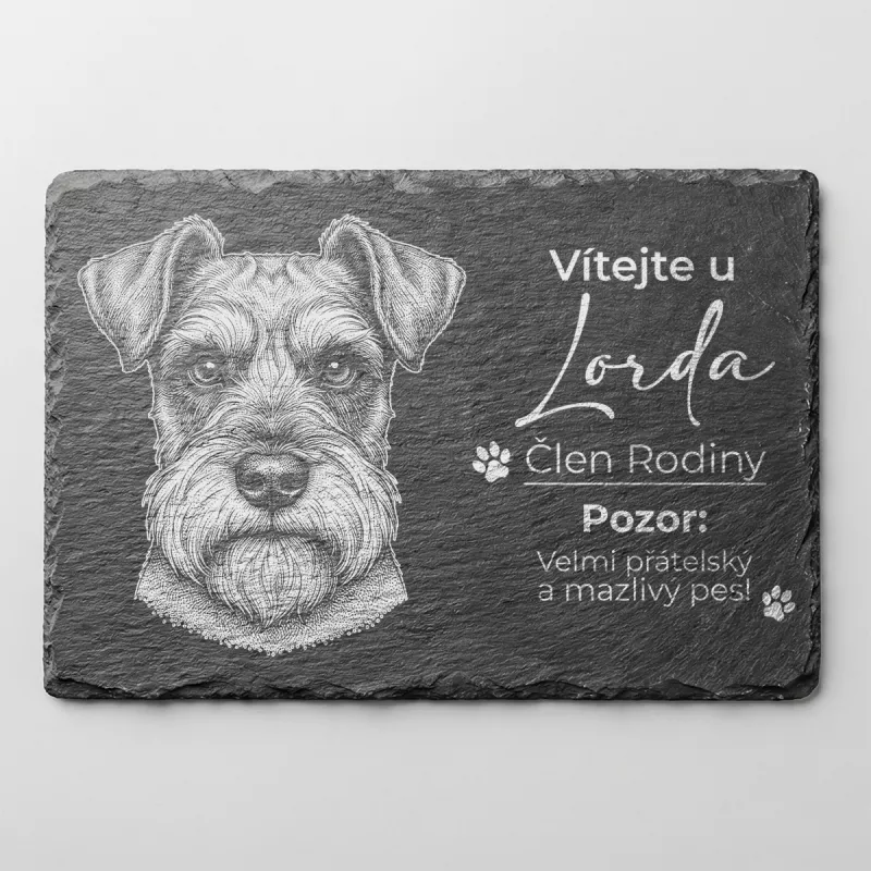 Tabulka Pozor Pes Břidlice Knírač