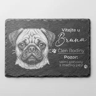 Tabulka Pozor Pes Břidlice Mops