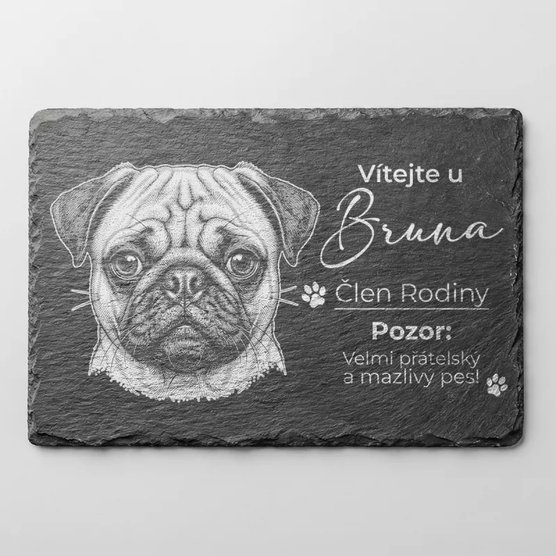 Tabulka Pozor Pes Břidlice Mops