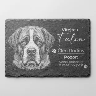 Tabulka Pozor Pes Břidlice Bernardýn