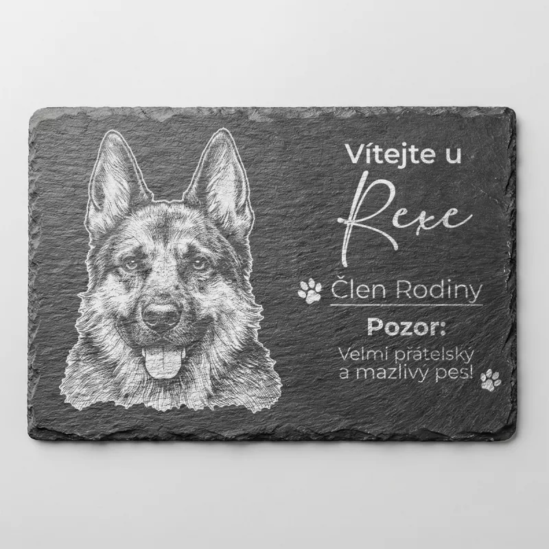 Tabulka Pozor Pes Břidlice Německý Ovčák