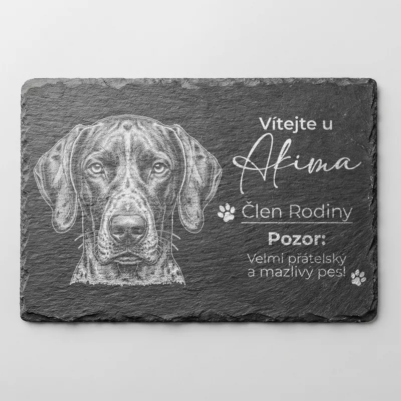 Tabulka Pozor Pes Břidlice Ohař