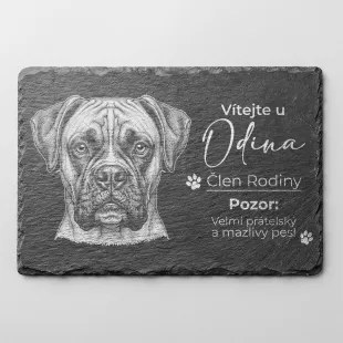 Tabulka Pozor Pes Břidlice Německý Boxer