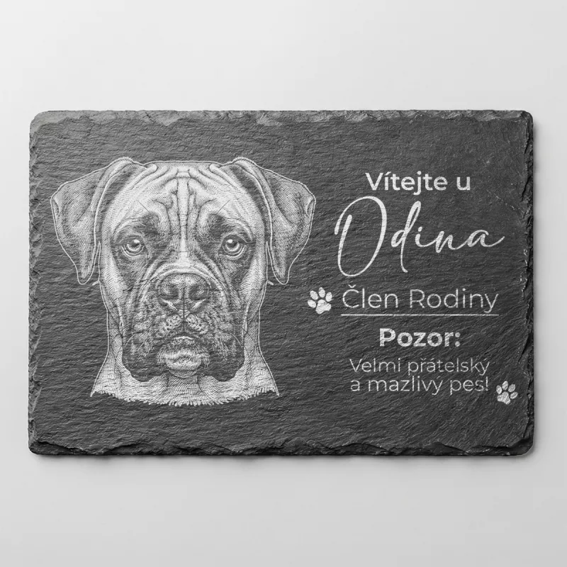 Tabulka Pozor Pes Břidlice Německý Boxer