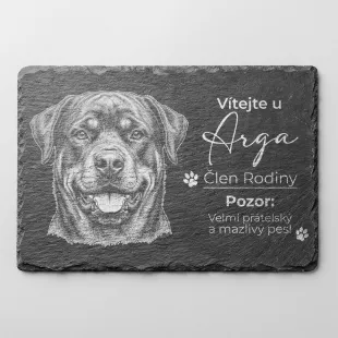 Tabulka Pozor Pes Břidlice Rotvajler