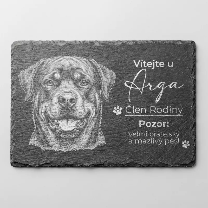 Tabulka Pozor Pes Břidlice Rotvajler