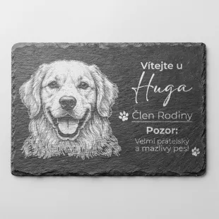 Tabulka Pozor Pes Břidlice Zlatý Retrívr