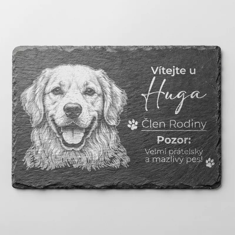 Tabulka Pozor Pes Břidlice Zlatý Retrívr