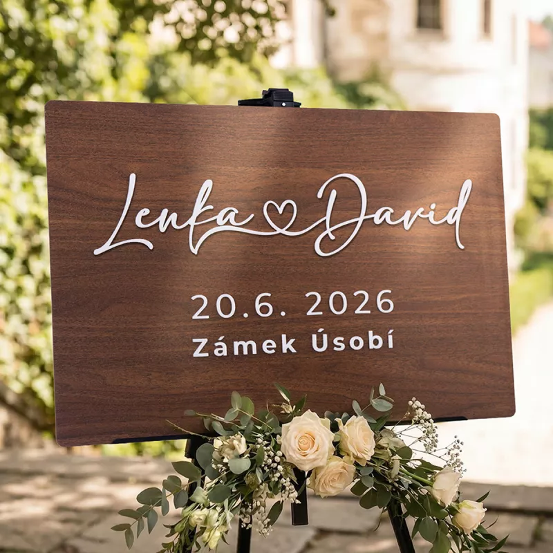Uvítací Cedule Klasik Ořech Obdélník