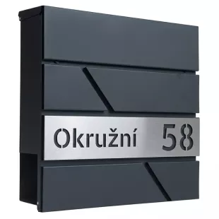 Poštovní schránka Antracit - stříbrná