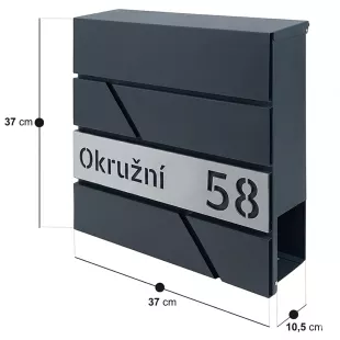 Poštovní schránka Antracit - stříbrná