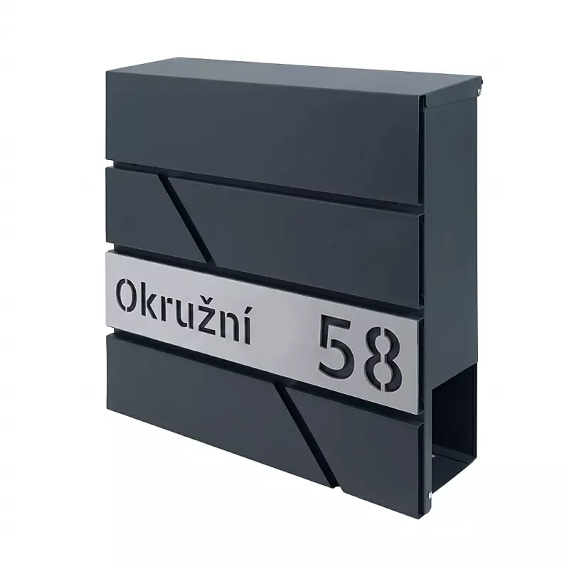 Poštovní schránka Antracit - stříbrná