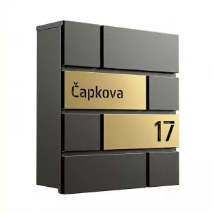 Poštovní Schránka SIL 701 Antracit - Zlatá Vzor 1 Poštovní schránka Antracit - Zlatá