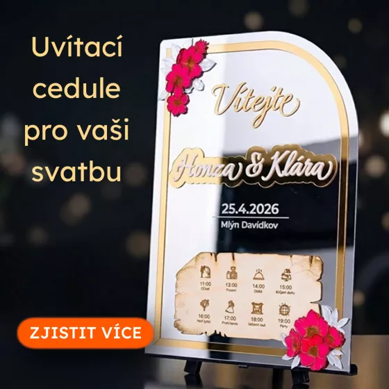 Svatební uvítací cedule