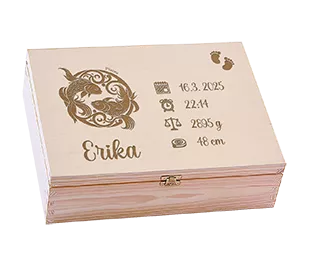 Dárek k narození dítěte s gravírovaným znamením zvěrokruhu