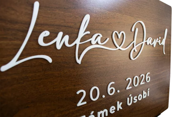 Uvítací cedule - ořech