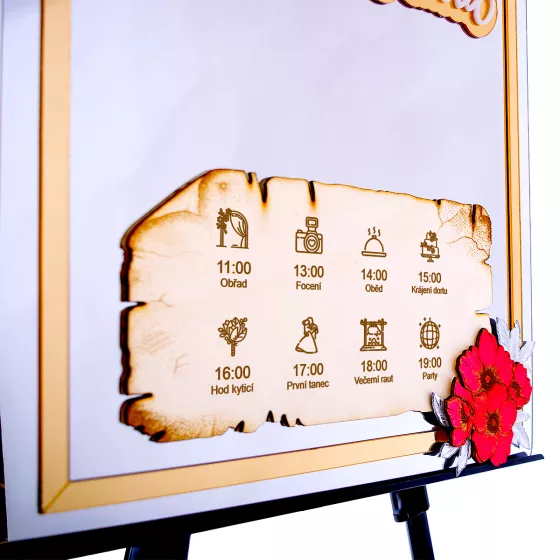 Svatba - uvítací cedule - zrcadlo lesk