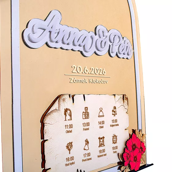 Svatební vítací tabule zlatá zrcadlová